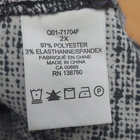 Worthington Plus Size Black and Grey Symmetrical Sleeveless Top Women's 2X - Picture 6 of 10